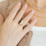 Butterfly pave ring