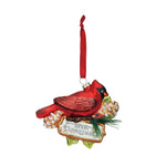 Blown Glass Merry Christmas Cardinal