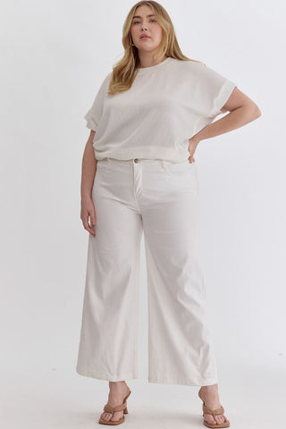High Waisted Wide Leg Pant - Plus Size