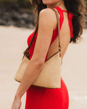 Amelia Raffia Tan Shoulder Bag