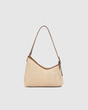 Amelia Raffia Tan Shoulder Bag