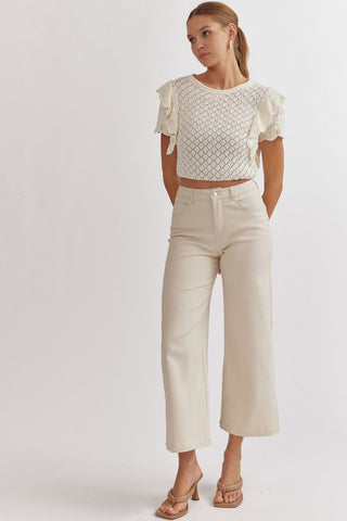 Cropped white pant