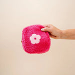 Square Teddy Pouch - Pink flower