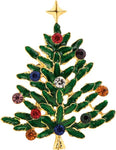 Green crystal tree pin