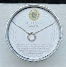 Guardian angel silver necklace.