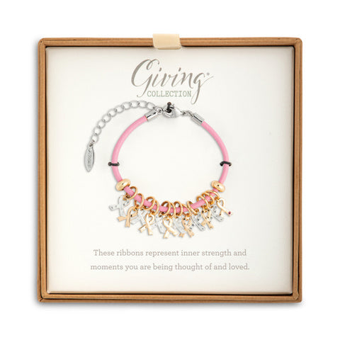 pink ribbon charm bracelet